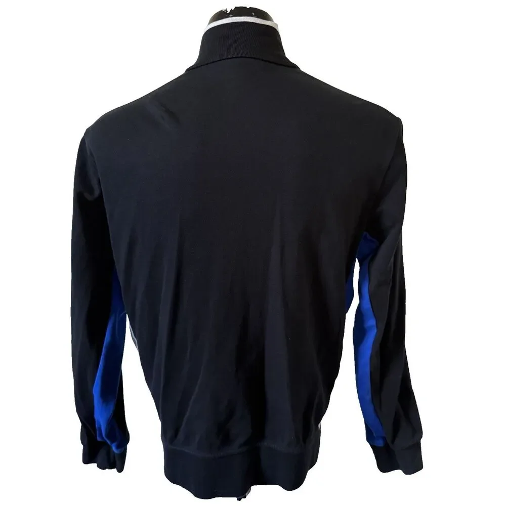 Polo Ralph Lauren Track Jacket Men's Medium M Black Blue Full Zip Interlock Pony